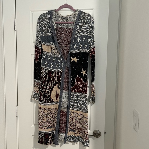 Free People Americana Long Cardigan with hood - Picture 3 of 8